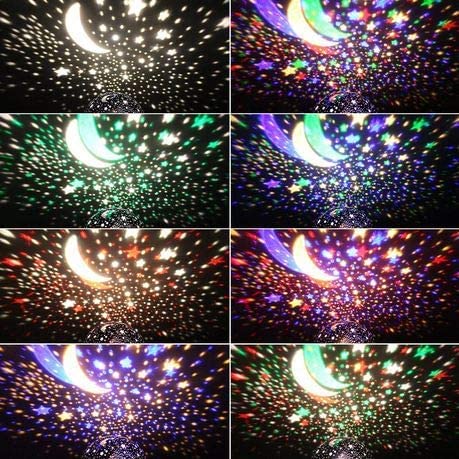 Image of Romantic Sky Star Master Night Light 360 Degree Moon Night Light Romantic Bedroom Kids Room Night Bulb Projector Children Kids Baby Sleep Lighting USB Lamp Led Projection, Multicolour