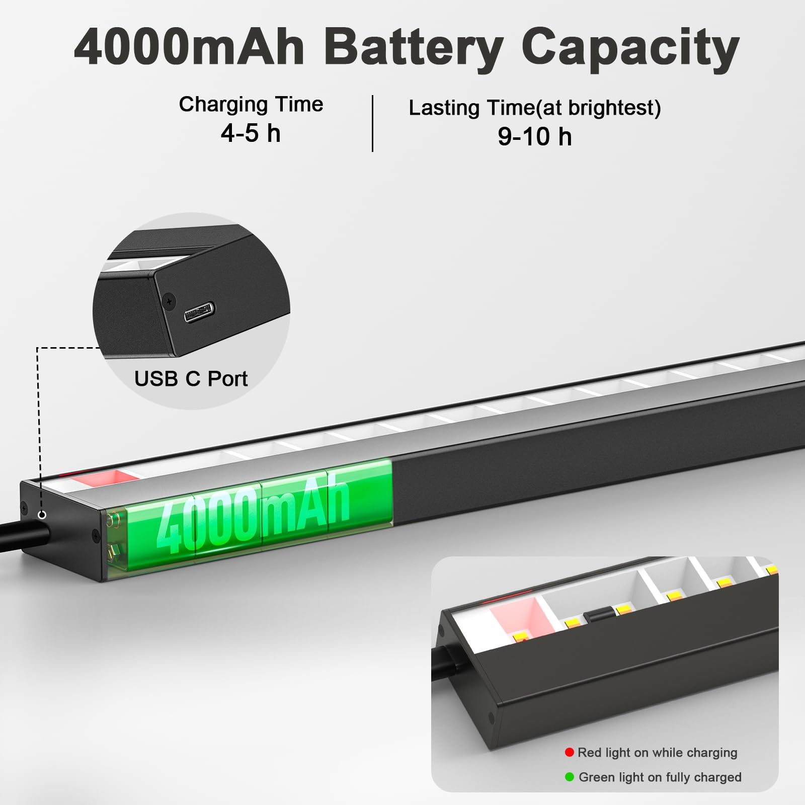 LABOREDUCER Iluminación de imagen inalámbrica, lámpara de imágenes inalámbrica con batería, iluminación de dardos, iluminación de dardos, lámpara de pared LED con 3 temperaturas de color, mando a
