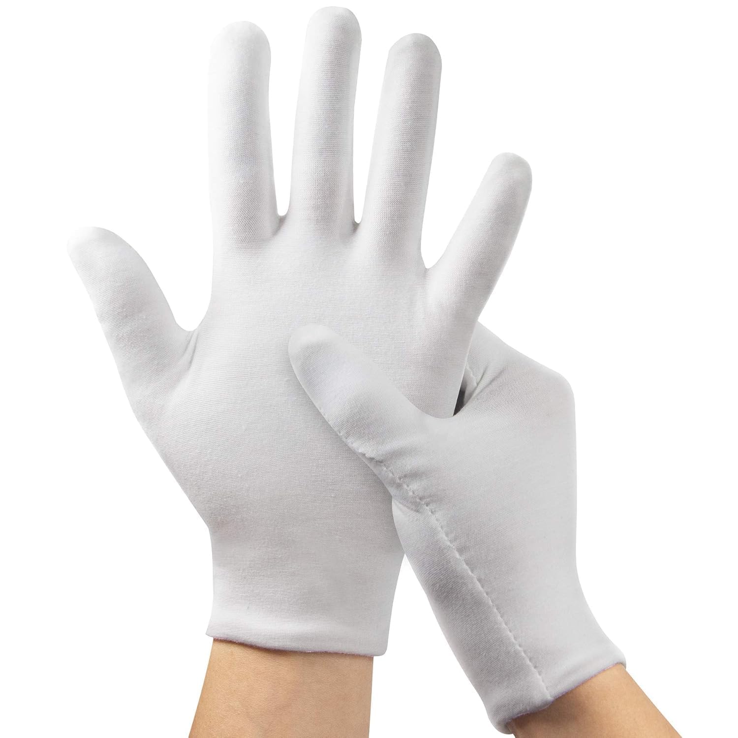 DMAYA Moisturizing Gloves Over Night Bedtime White Cotton | Cosmetic Inspection Good Cloth Quality | Dry Sensitive Irritated Skin Spa Therapy (2 Pair)-picture-21