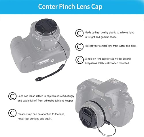 Miniatura 8 de Juego de parasol de 55 mm compatible con lente Nikon D3400 D3500 D5500 D5600 D7500 DSLR con lente AF-P DX 18-55 mm f/3.5-5.6G VR, parasol de goma