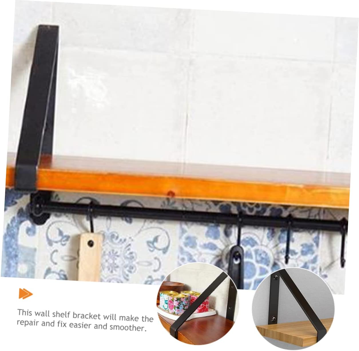 DOITOOL 2pcs Heavy Duty Wall Shelf Brackets Iron Floating Shelf Support DIY Open Shelving Bracket for Room Study Lounge Kitchen