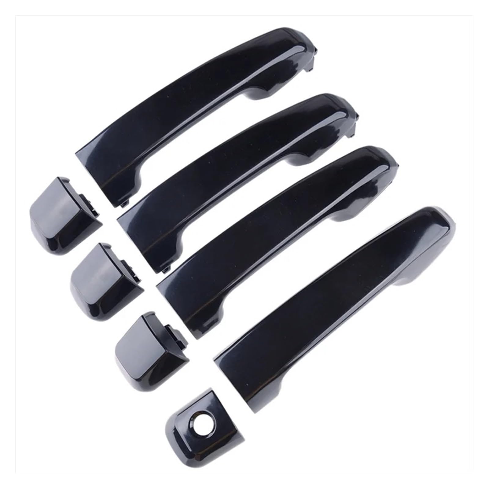 KLKWSFGFZK Outside Car Door Handle for Toyota for Land for Cruiser for Prado J150 Series 2009-2020 Black 1 Set Front Rear Outer Door Handle
