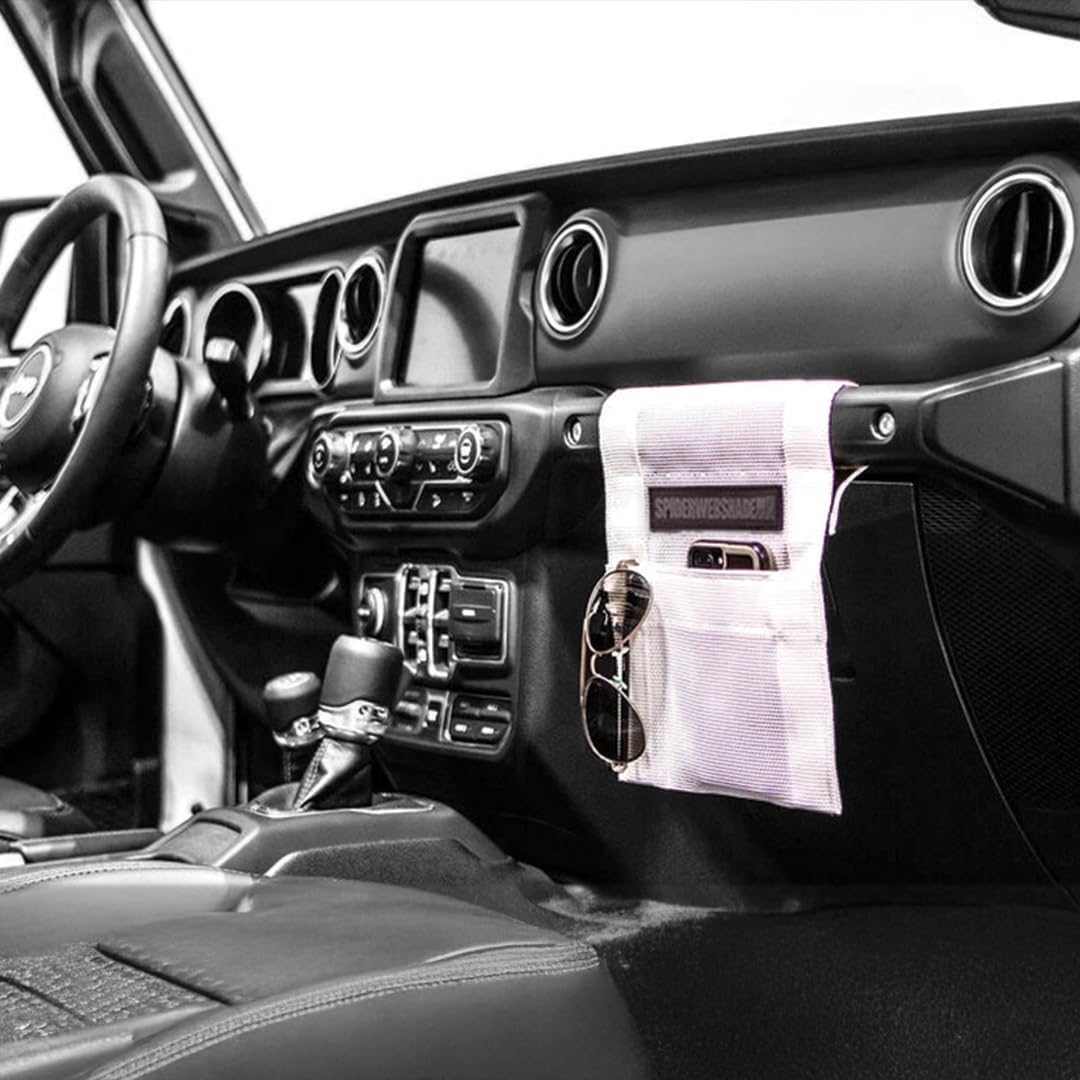 SPIDERWEBSHADE Grab Bag - Front Passenger Seat Grab Bar Multi-Purpose Storage Organizer Bag - For Jeep Wrangler CJ YJ JK JL JKU JLU Gladiator - MADE