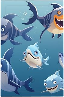 Ocean Fish Wall Plate Decorative Single Outlet Light Switch Cover Temperature and Impact Resistant Electrical Outlet Receptacle Covers for Bathroom Kitchen Bedroom Home Decor
