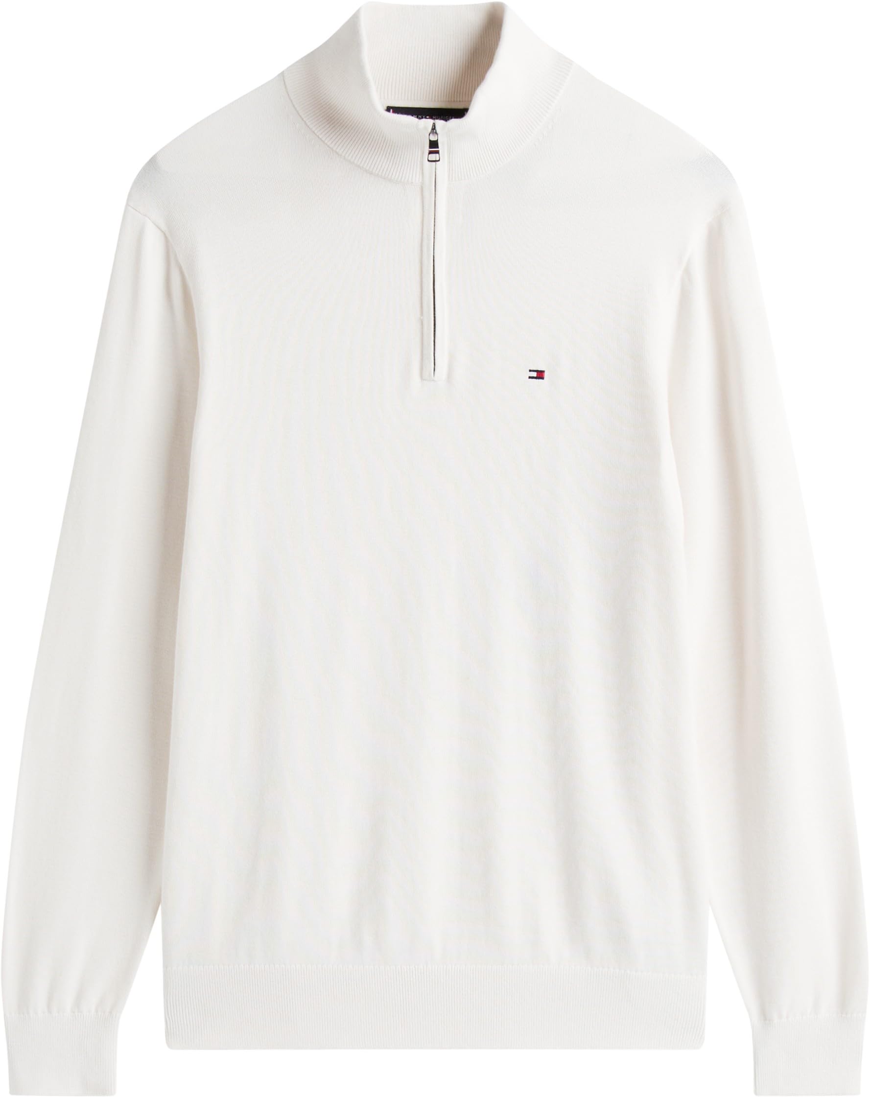 Tommy Hilfiger Pull avec Fermeture Éclair Homme Essential Cotton Mock Fermeture Éclair Demi-Longueur