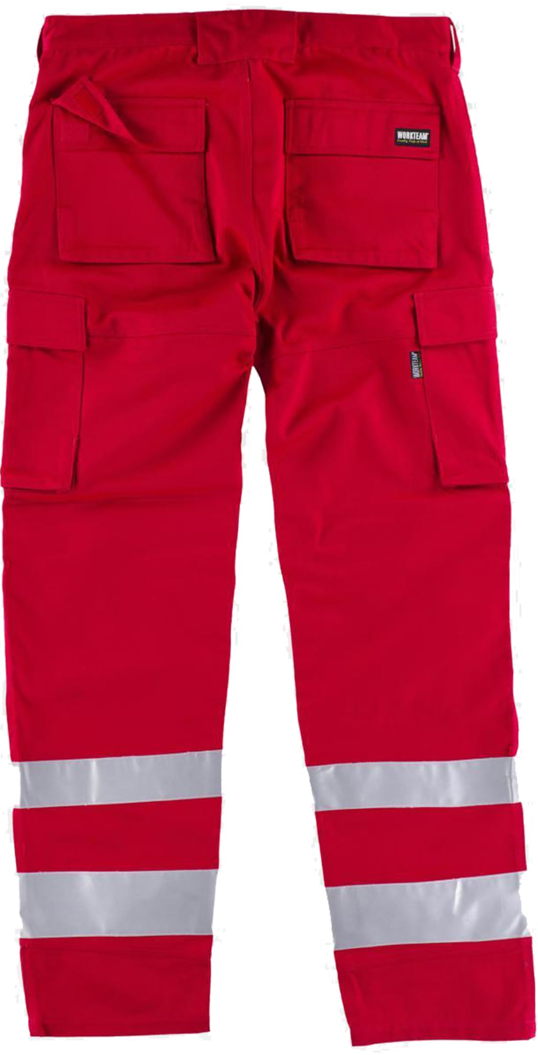 WORKTEAM Pantalón de Trabajo, Triple Costura con Cintas Reflectantes, Bolsillos Multifunción y Refuerzo para Rodilleras, Ajuste Lateral y Tejido Resistente 300 g/m². Unisex