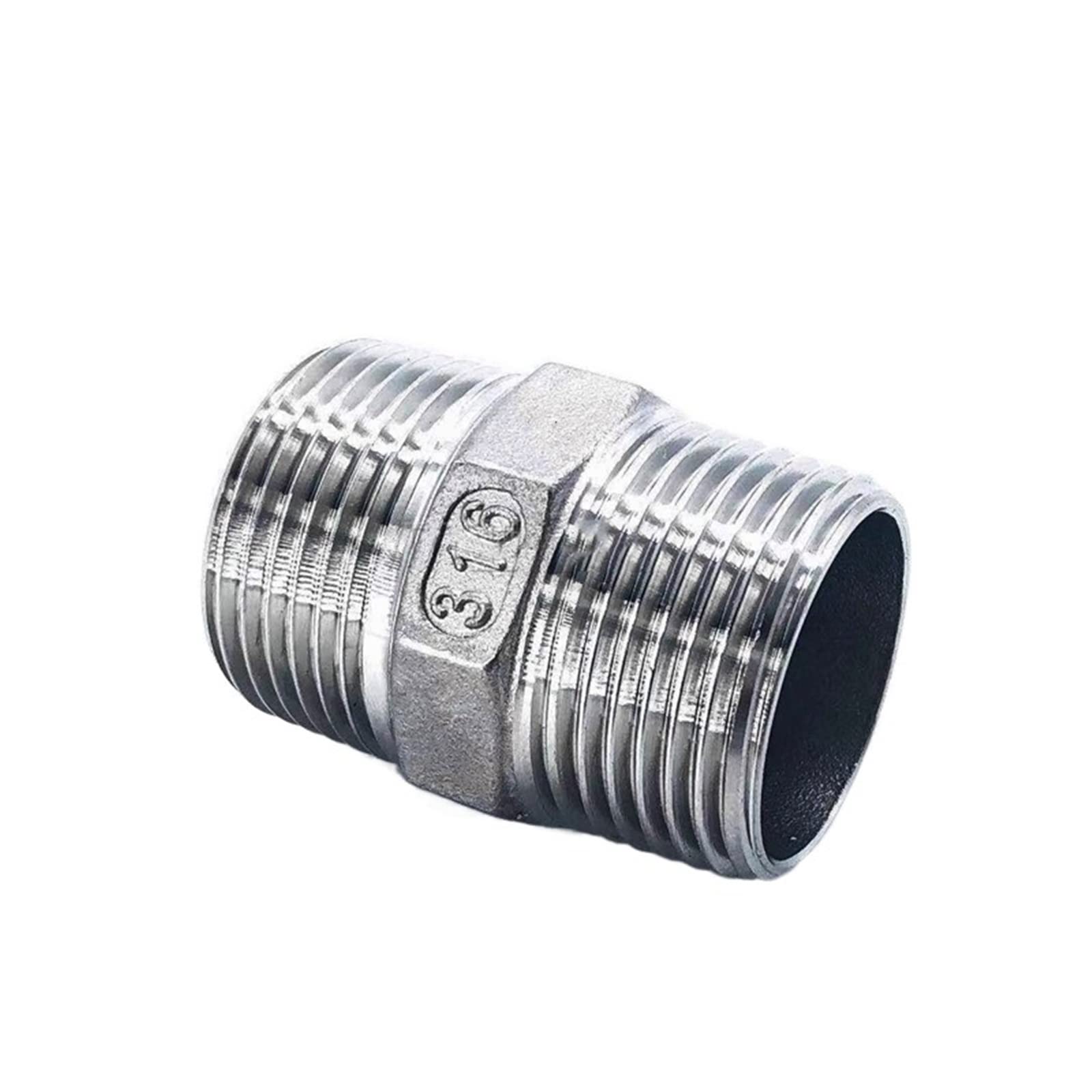 EISTEE Conector, Adaptadores, Acoplador, 1/4 Pulgadas 1 1/2 Pulgadas BSP Rosca 316 Acero Inoxidable Pezón Hexagonal Unión Tubería Conector Acoplador (Size : 1 1/2Inch) (Size : 1 1/2Inch)