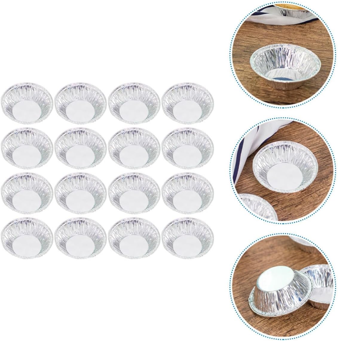 Healifty 300pcs Mini Tart Pans Tinfoil Disposable Egg Tart Baking Trays