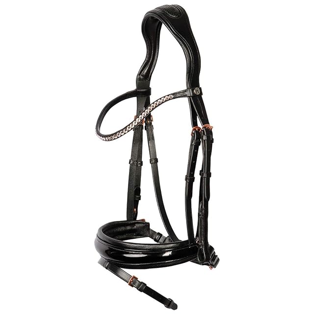 Harry's Horse Cabezada Rosegold Lacque II Shetland Negro/Rosa