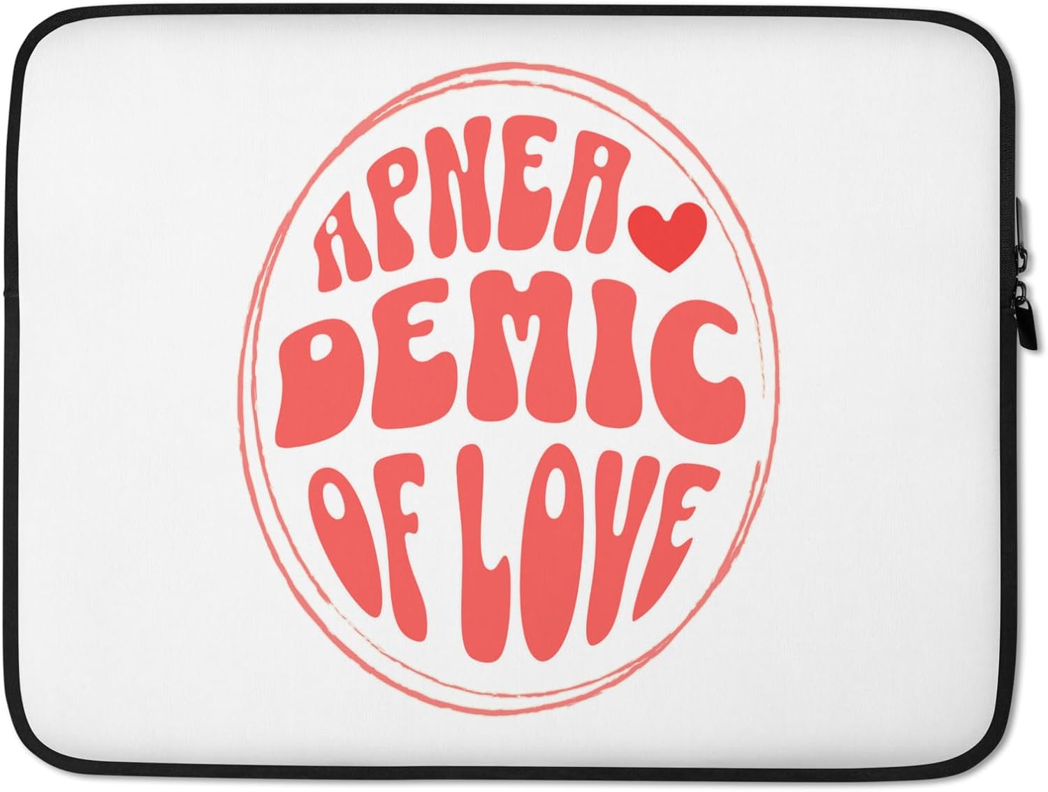 Apneademic Funny Sleep Apnea Humor Retro Circle Theme Graphic Laptop Sleeve image 5