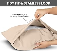 Vista 3 de Utopia Bedding - Juego de 2 fundas de almohada tamaño estándar, con cierre de sobre, tela de microfibra cepillada suave, resistentes al encogimiento