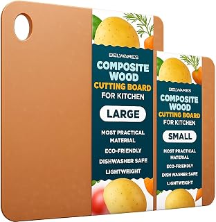 Dishwasher Safe Cutting Boards for Kitchen - Large (14.5 x 11.25") and Small (11.5 x 9") Composite Cutting Board Set - Thin, BPA Free & Eco-Friendly Chopping Boards