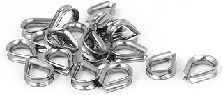 Aexit Rigging Hardware Chain & Rope Fittings 304 Stainless Steel M2 Quality Wire Rope Cable Wire Rope Clips Thimble 20pcs