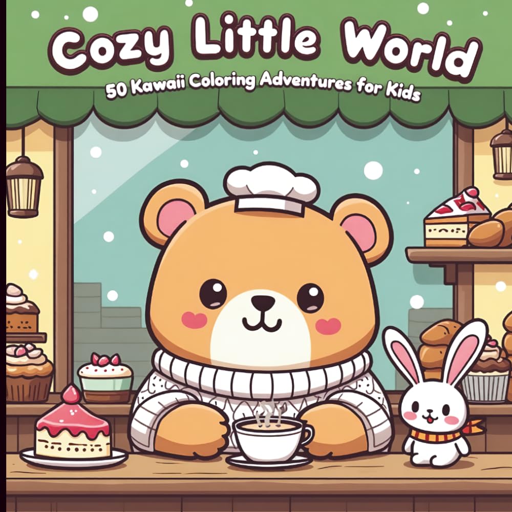 Cozy Little World: 50 Kawaii Coloring Adventures for Kids