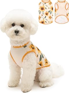 CuteBone Mesh Panel Dog Tank Top - Breathable Dual-Fabric Pet Vest Lightweight Summer Small Dog Shirts - Keep Your Pets Cool, Sun-Protected Outdoors
