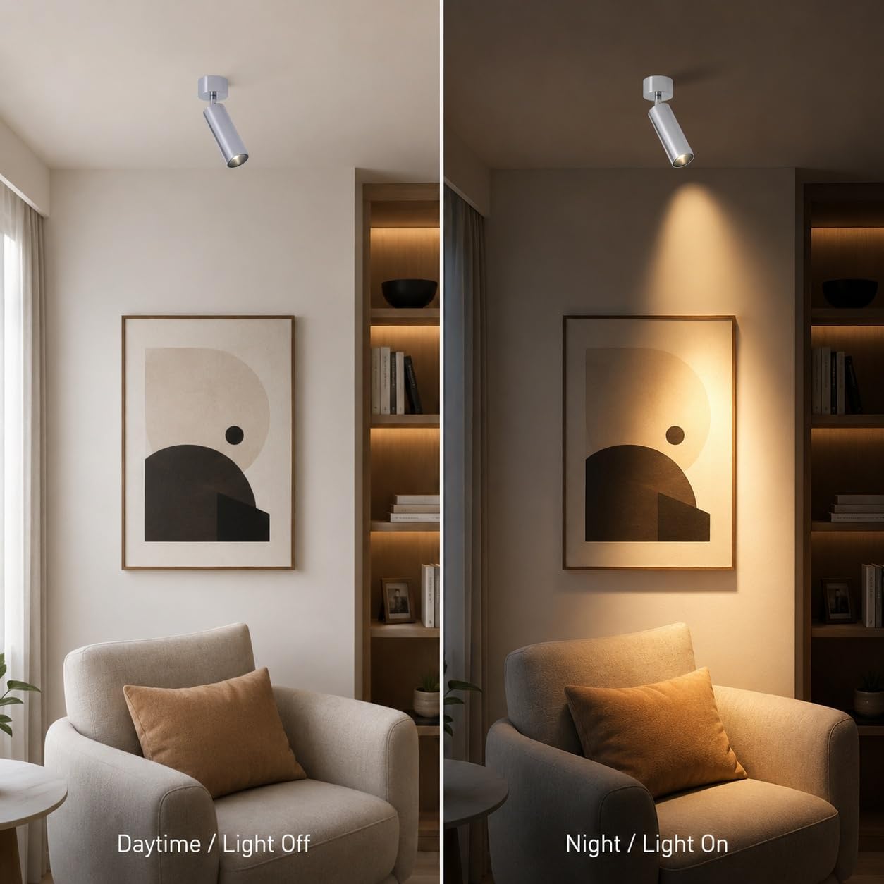 Mount LED Spotlight with Adjustable Silver Tone Aluminum Head | Ceiling Fixture For Indoor Directional Lighting, Accent And Task Use In Gallery Walls, Displays(4000K,7W)