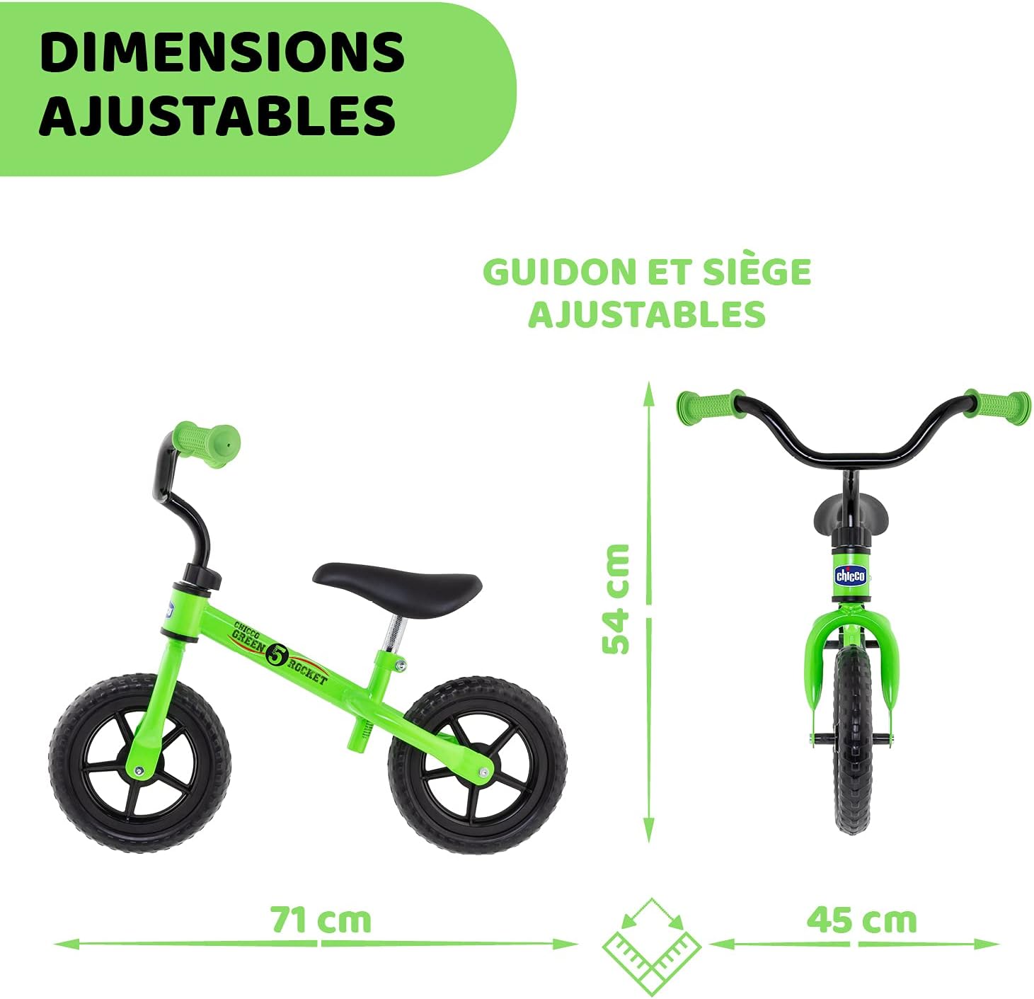 Draisienne sans pédales Chicco avec guidon et selle réglables