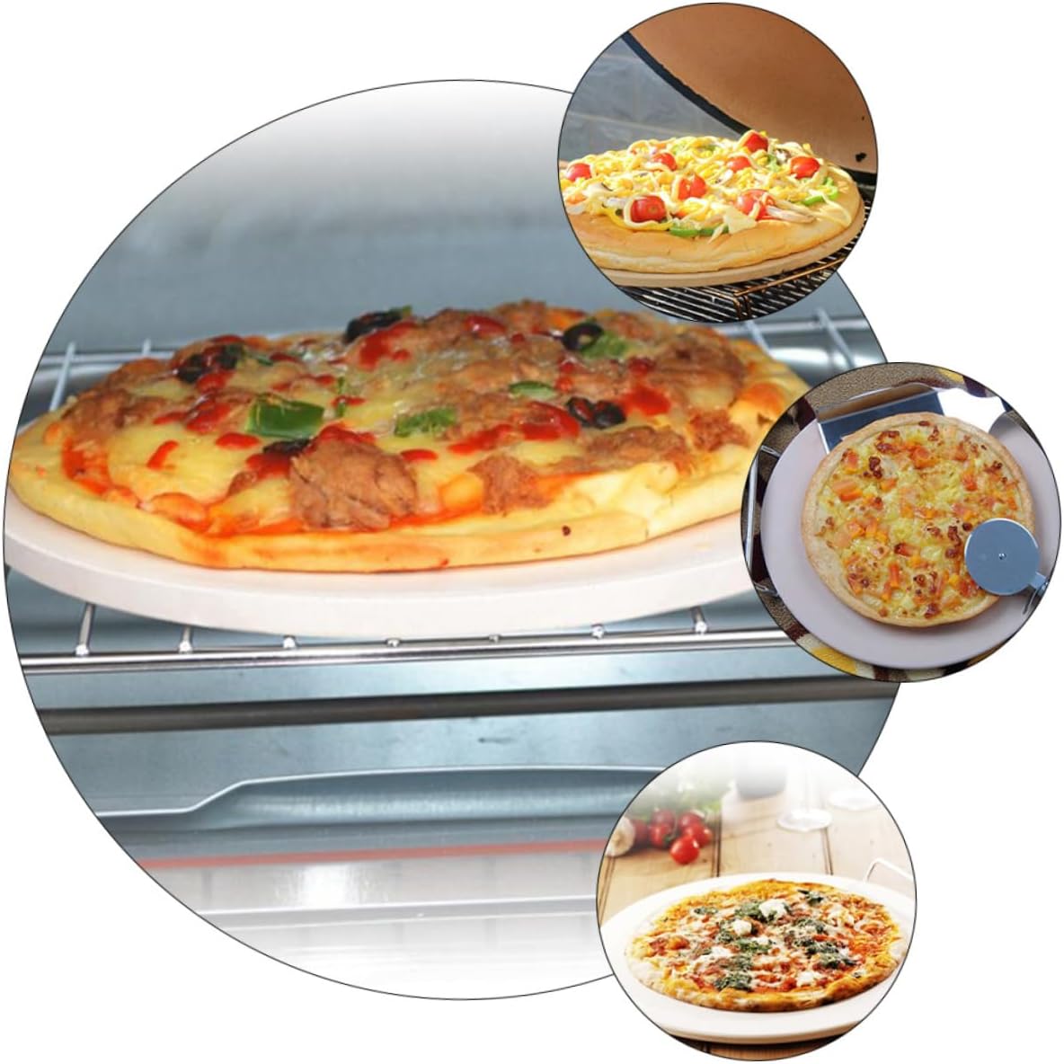 1pc High-temperature Cordierite Baking Tool for Oven and Grill for Crispy Pizza Bread and More Design