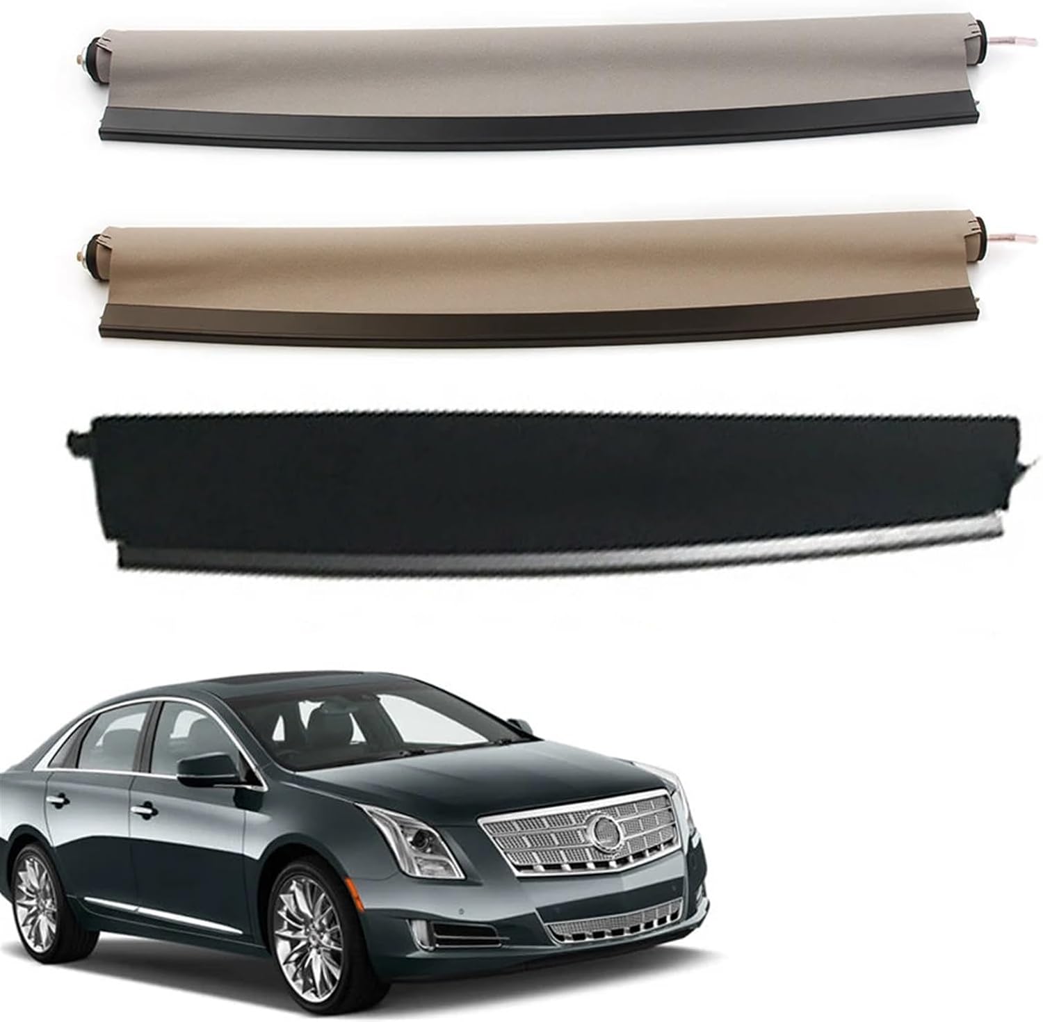 Car Sunroof Sunshade Curtain Assembly Sun Roof Shade Cover Black Beige Gray Compatible with Cadillac XTS 2013-2018 (Color : Beige)