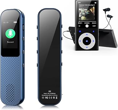 CCHKFEI 64GB Digital Voice Recorder 3072kbps Stereo HD Recording Voice Recorder Voice Activated Recorder with Playback Function for Lecture Meeting Interview Mini Audio Recorder USB Charging MP3