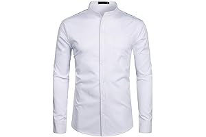 Men's Premium Banded Collar Shirt: Elevate Your Style