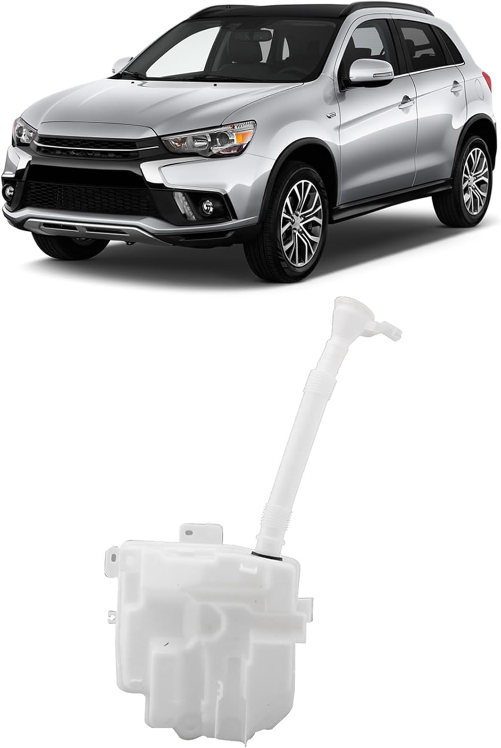 Windshield Washer Fluid Reservoir Bottle Tank Compatible With Mitsubishi Outlander Sport RVR ASX 2011-2019 W/O Water Pump Sensor Hole Replacement For 8260A276 MI1288116