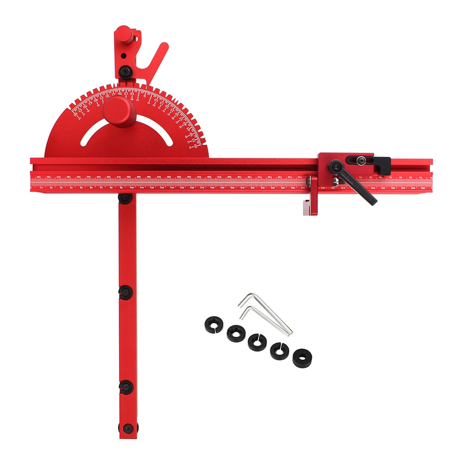 Miter Gauges Fence with Track Stop Sawing Assembly Angles Rulers for Table Routers Woodworking Benches Tool Accessories Table Sawing Fence