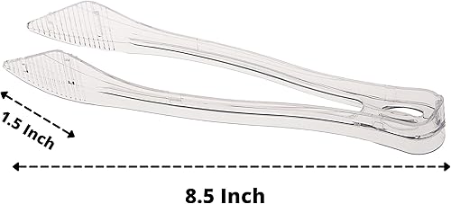 Miniatura 9 de PARTY BARGAINS Pinzas de plástico para servir de 8.5 pulgadas, paquete de 6, pinzas de plástico plateado de alta calidad y resistentes para