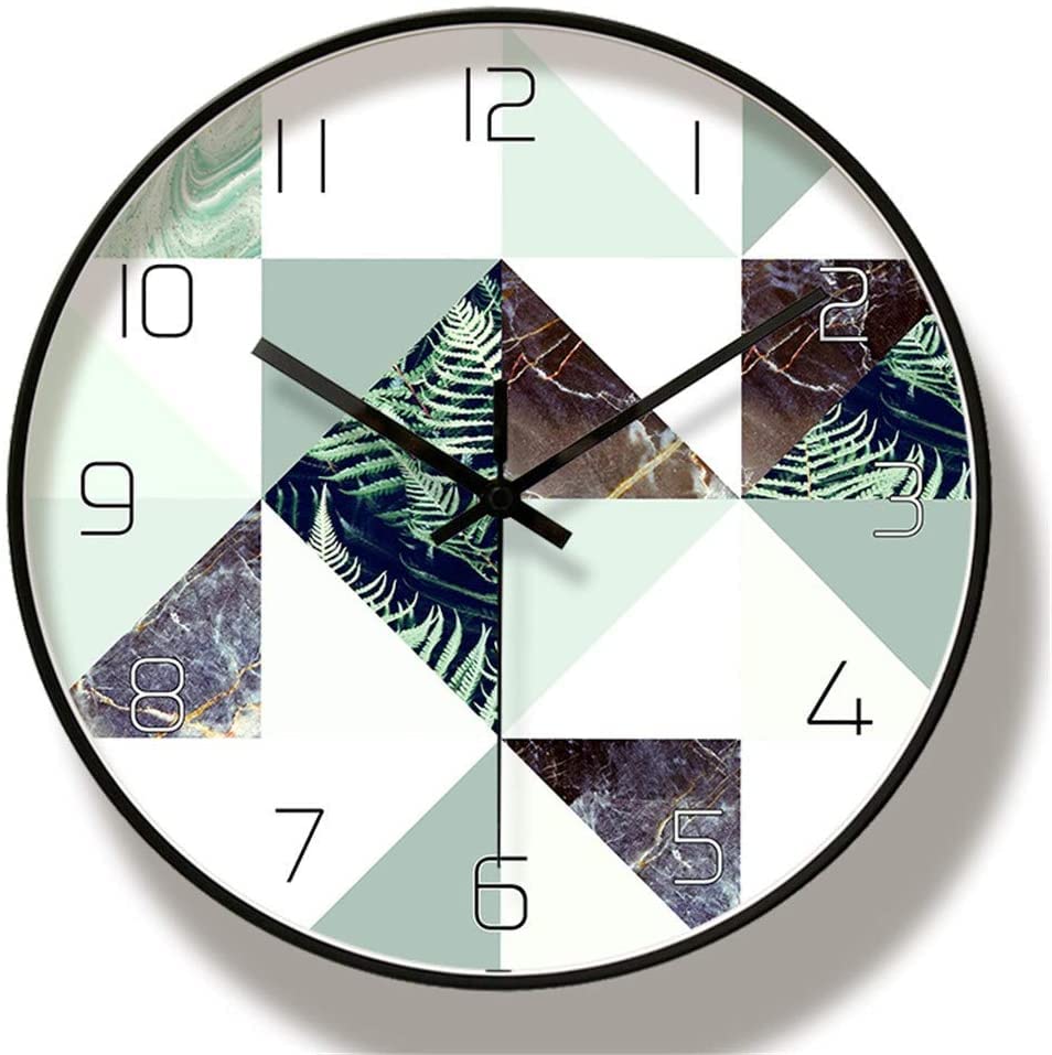 Horloge muette moderne horloge murale décorative en métal géométrique