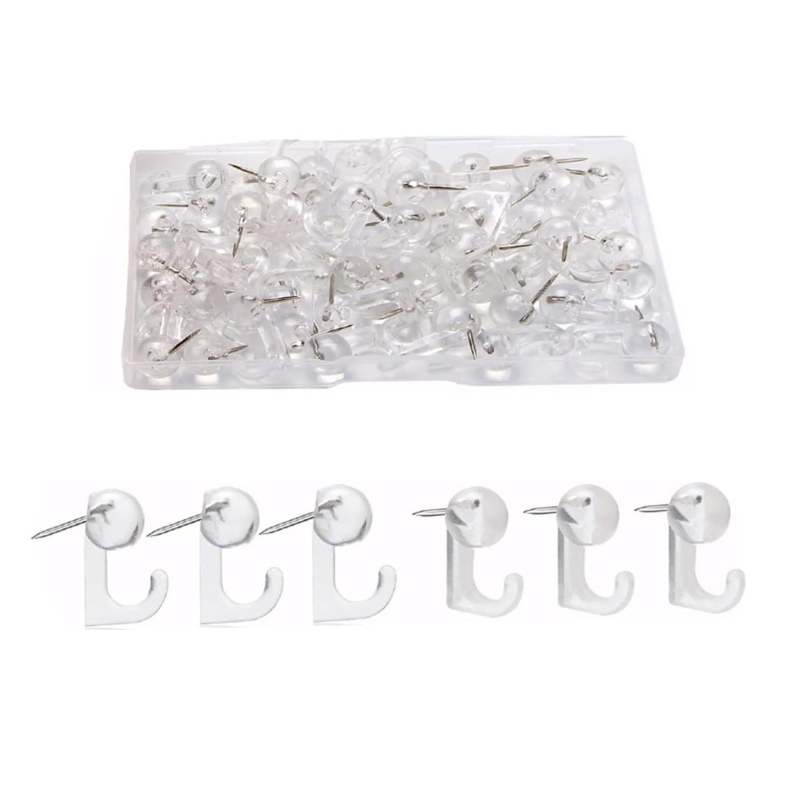 30/50 Pcs Push Pin Hooks Thumb Tacks Decorative Wall Push Pins with Hooks for Cork Board Bulletin Board