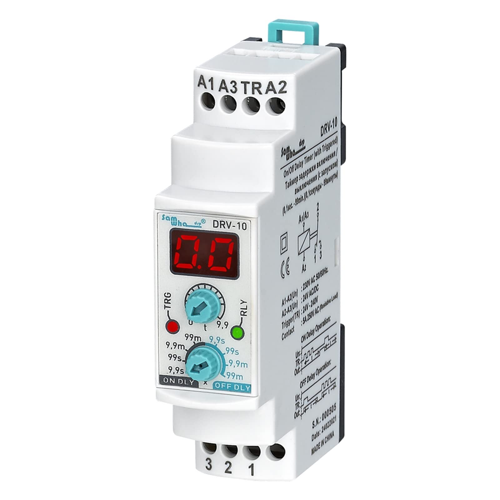 AERBNYEQP DRV-10 Digital Multifunction On/Off Delay Time Relay with Trigger