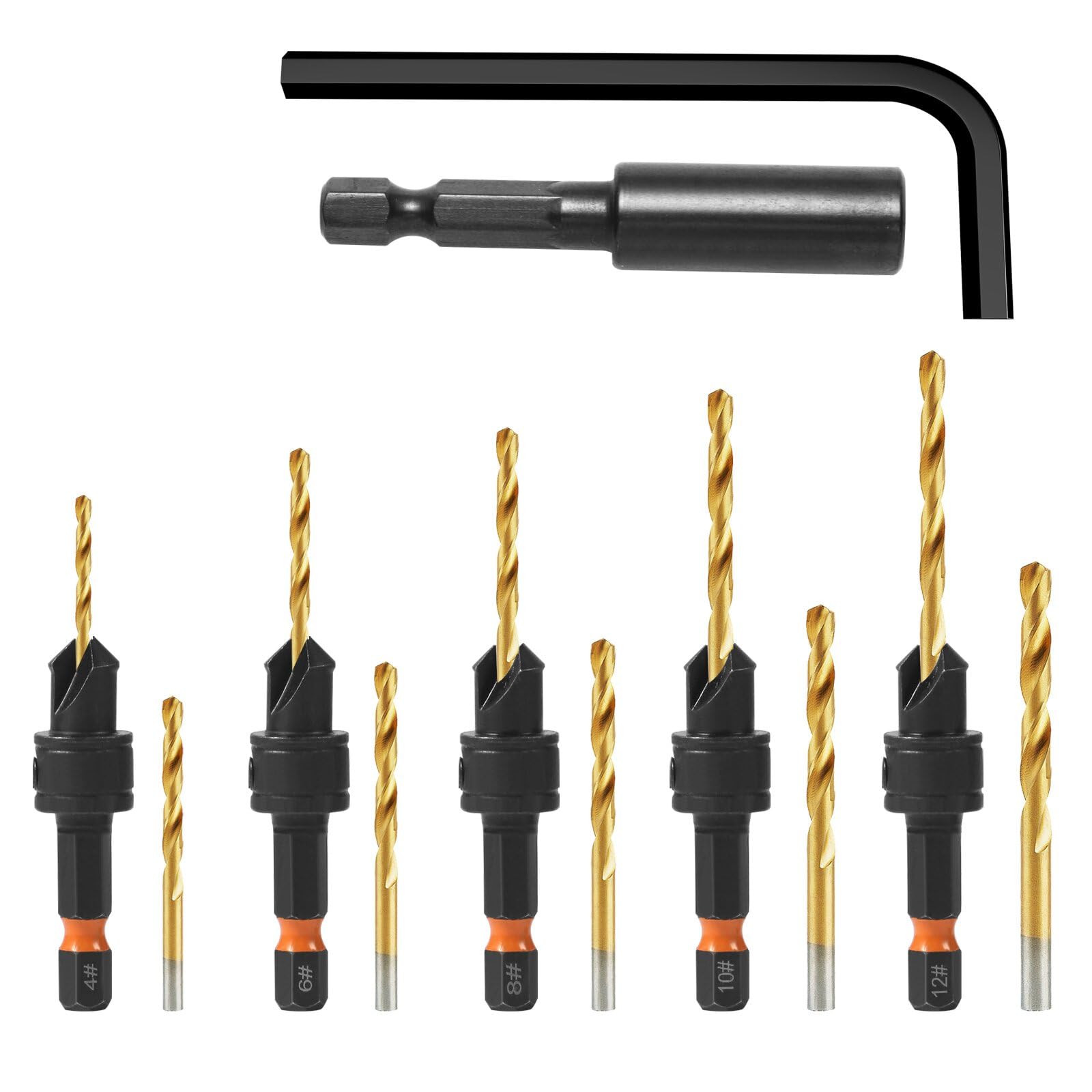 HSS Countersink Drill Bits - 12 Piece Set -1 HSS Countersink Drill Bits - 12 Piece Set -1