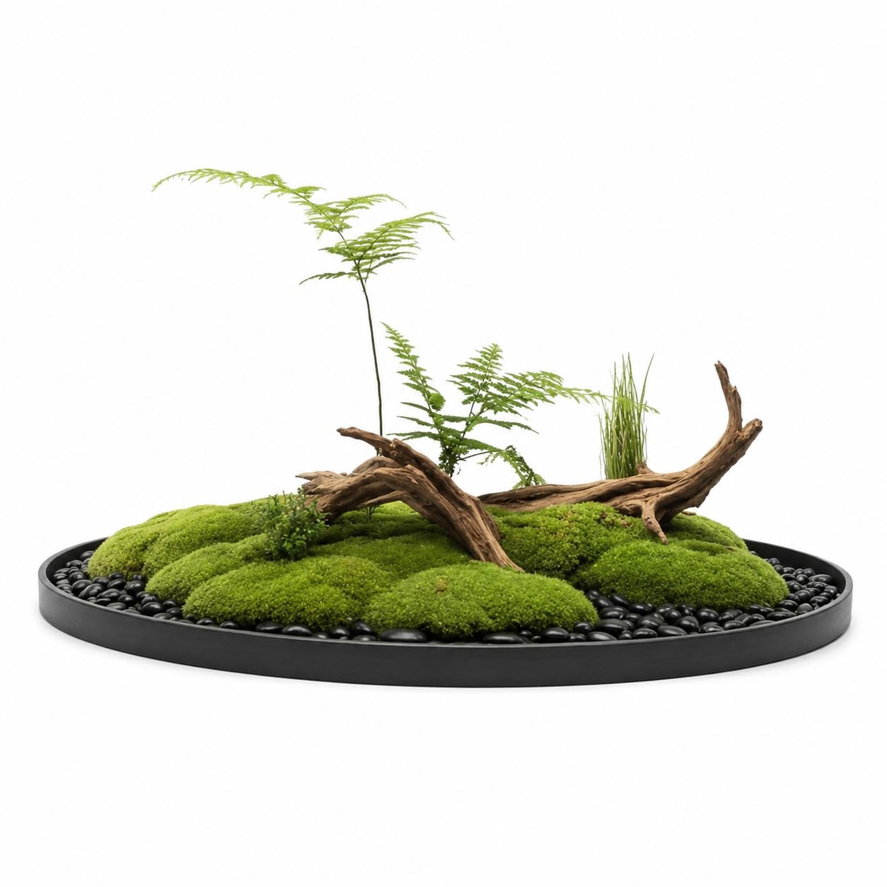 Centrotavola muschio naturale verde, artificiale con base composita 28mm, per ristorante e casa, stile New Chinese Aesthetic, Everlasting Moss 110cm Long Xiangyi