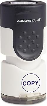 ACCUSTAMP 035653 Accustamp Pre-Inked Round Stamp with Microban, Copy, 5/8-Inch Dia, Blue