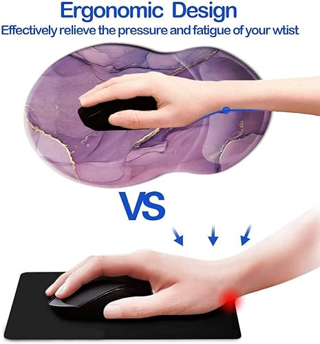 Miniatura 61 de Alfombrilla para mouse con soporte de muñeca, alfombrilla antideslizante para mouse para oficina, computadora, laptop y Mac, duradera, cómoda y 05