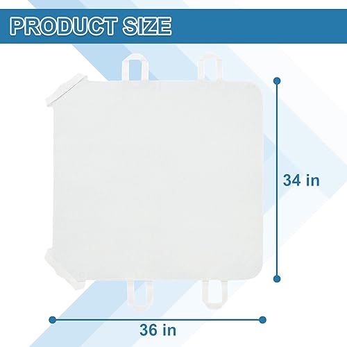 Miniatura 2 de OUTCREATOR Almohadillas de cama de posicionamiento con asas de 34 x 36 pulgadas (paquete de 2) protectores de colchón lavables para incontinencia,