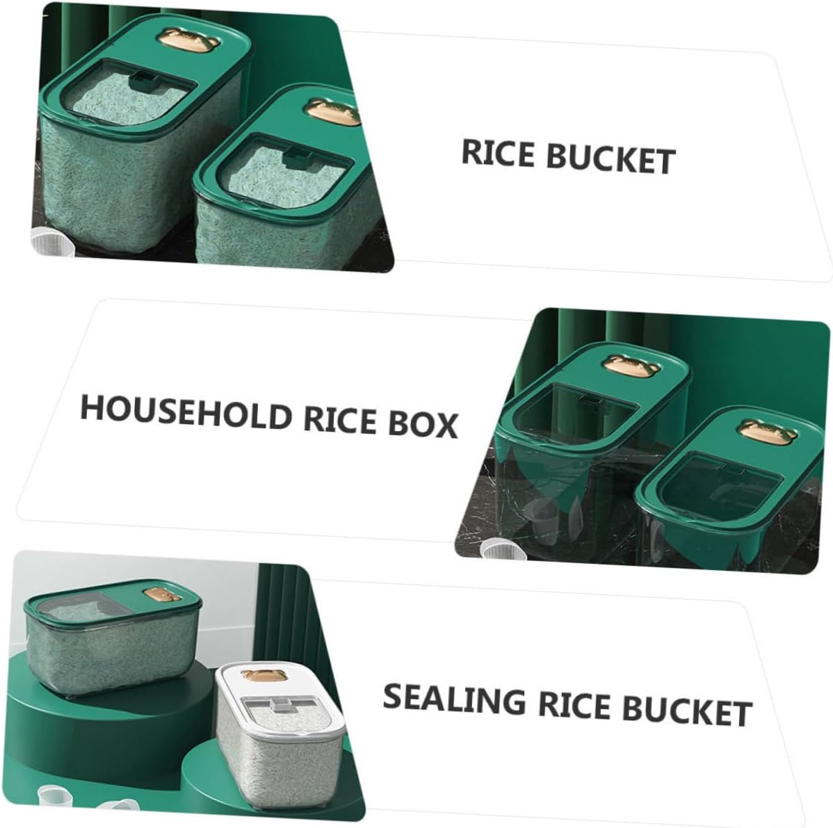 Sealing Rice Bucket 10lb Thickened Plastic Rice Container Moisture-proof Grains Storage Case Household Kitchen Food Storage Box with Lid