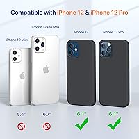 Vista 2 de Miracase - Funda compatible con iPhone 12 y 12 Pro de silicona líquida tipo goma gel, con protección total contra caídas y a prueba de golpes, 6.1