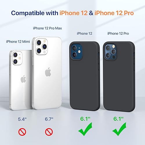 Miniatura 2 de Miracase - Funda compatible con iPhone 12 y 12 Pro de silicona líquida tipo goma gel, con protección total contra caídas y a prueba de golpes, 6.1