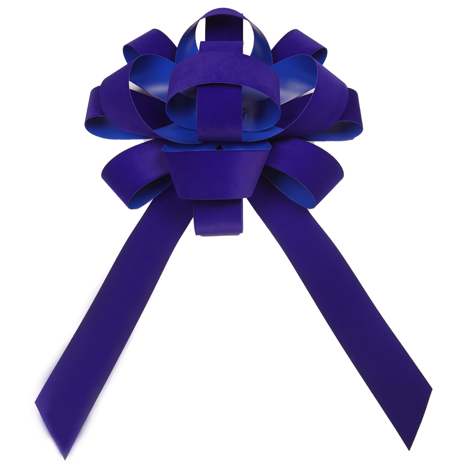 Nœud géant de voiture en velours bleu de 76,2 cm avec base magnétique anti-rayures, résistant aux intempéries et imperméable (lot de 1)