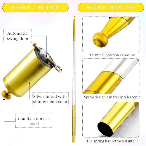 Miniatura 8 de Varita mágica portátil, bastón mágico negro, bastón de aparición de metal, bastón mágico de bolsillo, trucos telescópicos mágicos para el escenario