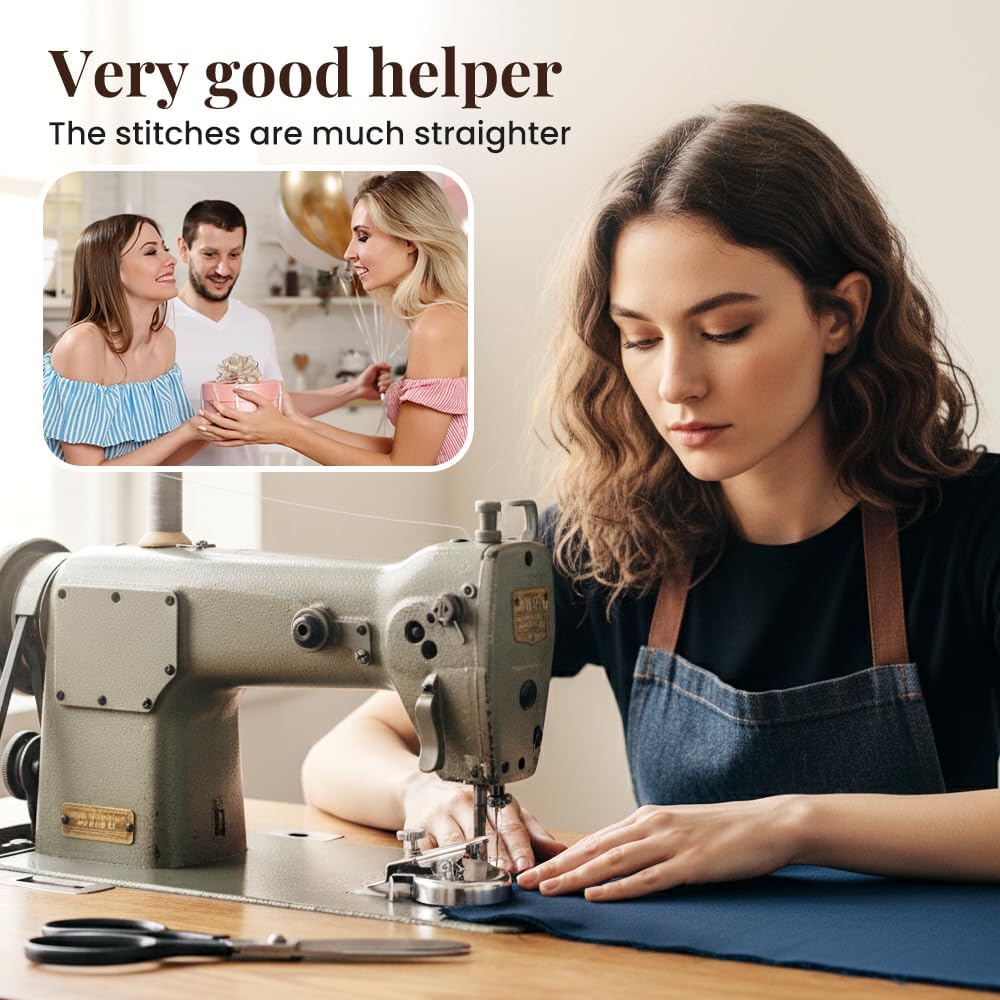 Adjustable Magnetic Seam Guide | Multi-Purpose Sewing & Quilting Guide with Round Edge & Adjustable Clip | Magnet Guide Tool for Straight & Curved Stitching (3PCS)