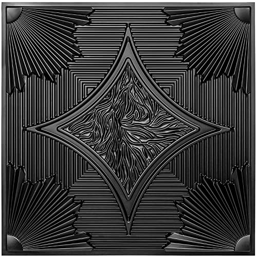 Panneaux de wainscoting 3D noirs pour masquer un plafond abîmé facilement