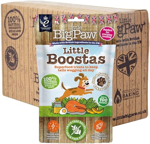 Little BigPaw Little Boostas Dog Treats Soft Baked Superfood Treats with Banana, Spinach & Honey – 100% Natural, Grain-Free, No Added Sugar – For Active Dogs & Puppies