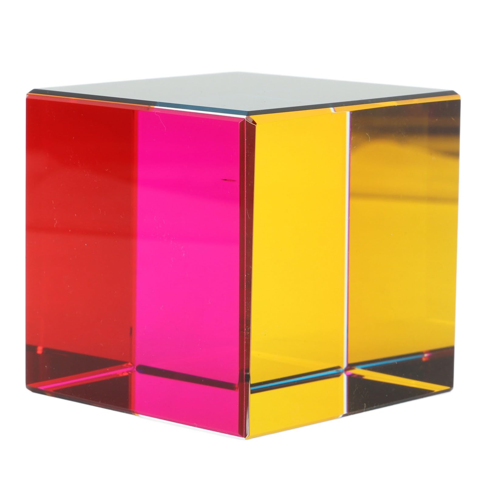 Prisma óptico de Cubo de Color, Cubo de Vidrio de 6 Caras Que refracta la luz, Ideal para decoración del hogar y como Juguete Educativo de física; CREA Patrones de arcoíris con la (60mm)