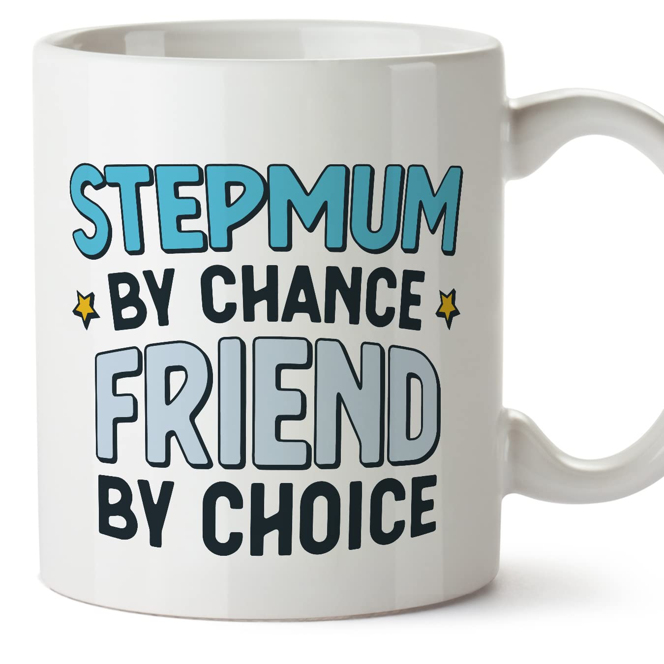 MUGFFINS Stepmum Mug - in English - By Chance Friend By Choice - Funny Gift - Ceramic 11oz Mug