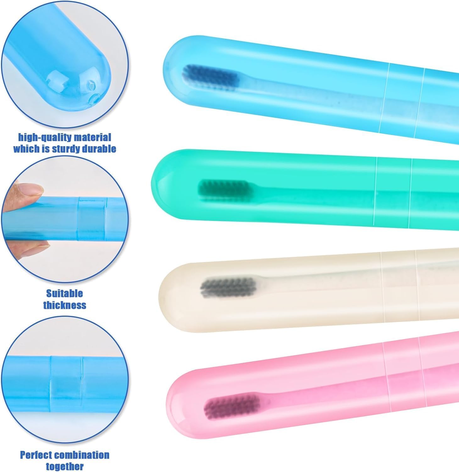 G.Fidel Travel Toothbrush Case Holder, Breathable Portable Toothbrush Container, Clear Toothbrush Holder for Home Trip Camping for Traveling Kit for Kids and Adult Toothbrush Covers (Pack of 4) 4