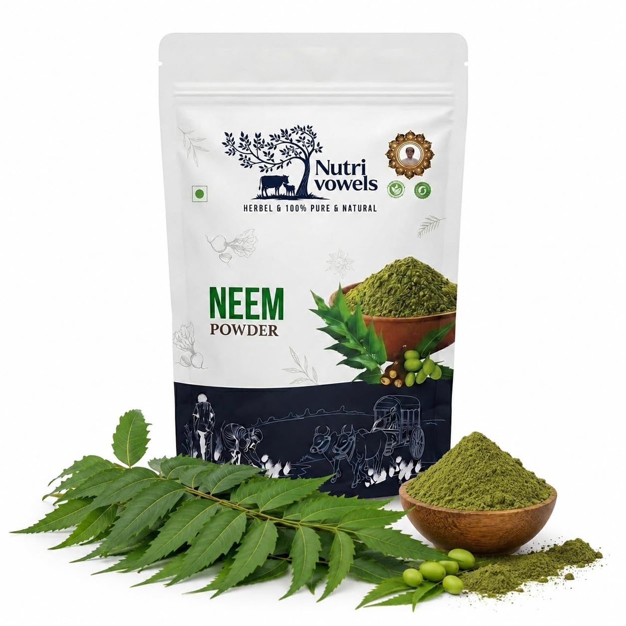 [BRSRGCYFOIOQ2CTV] Neem Powder 400g | 100% Pure | Organic Neem Leaf Powder | Natural Ayurvedic Herbal Powder | Azadirachta Indica | Hair Care | Scalp Care | Face Pack | Skin Care | DIY Beauty Care | Men & Women