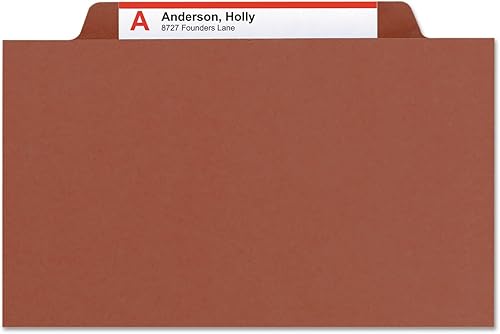 Miniatura 4 de Smead Carpeta de archivos de clasificación de cartón prensado con sujetadores SafeSHIELD, 1 divisor, expansión de 2 pulgadas, tamaño legal, rojo, 10