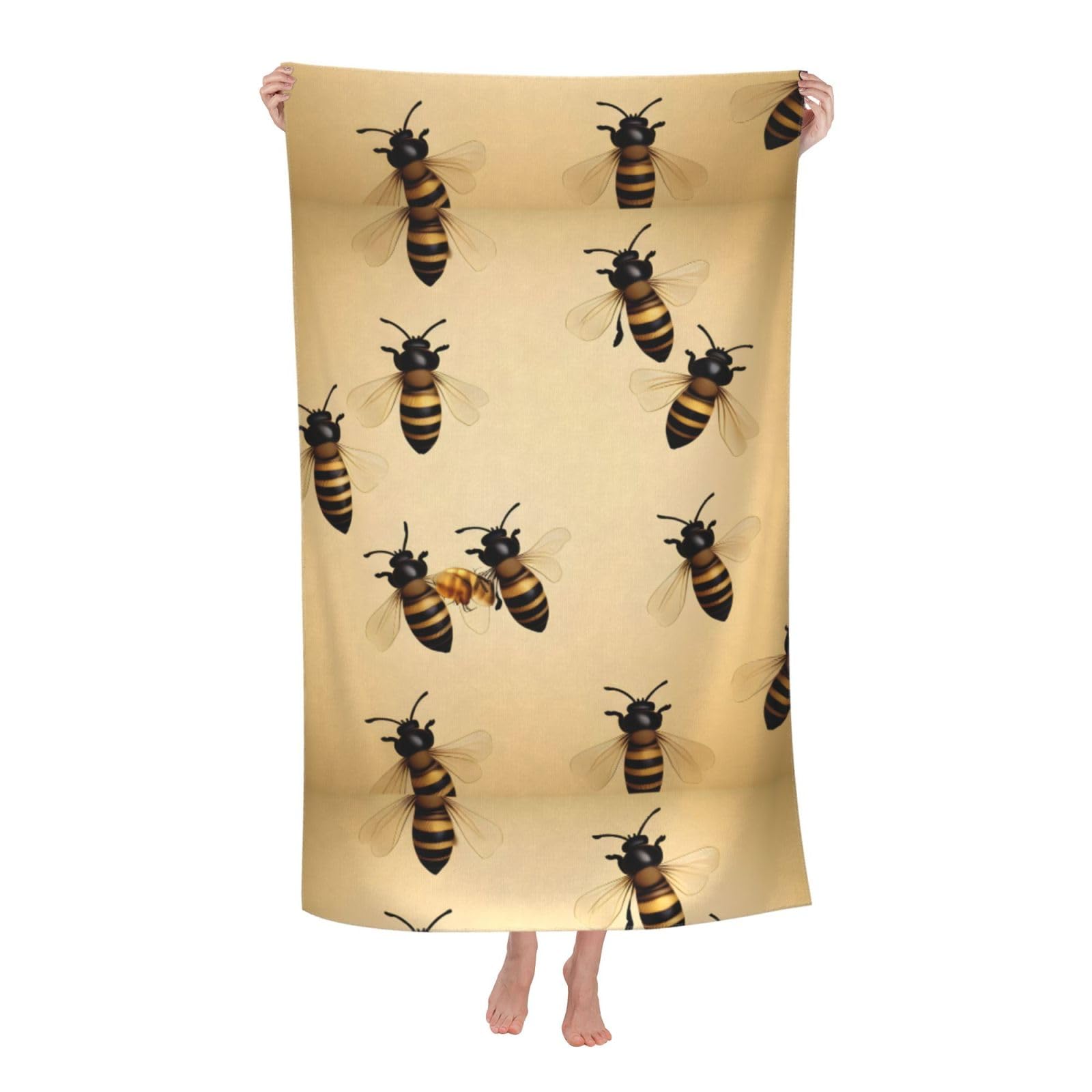 Cbaaghh Honey Bee Print Adult Beach Towels,Beach & Pool Towel,Beach Towels,Towels For Camping